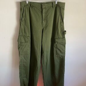 GAP Women’s Green Wide Leg Cargo Pants Size 14 Tall Streetwear